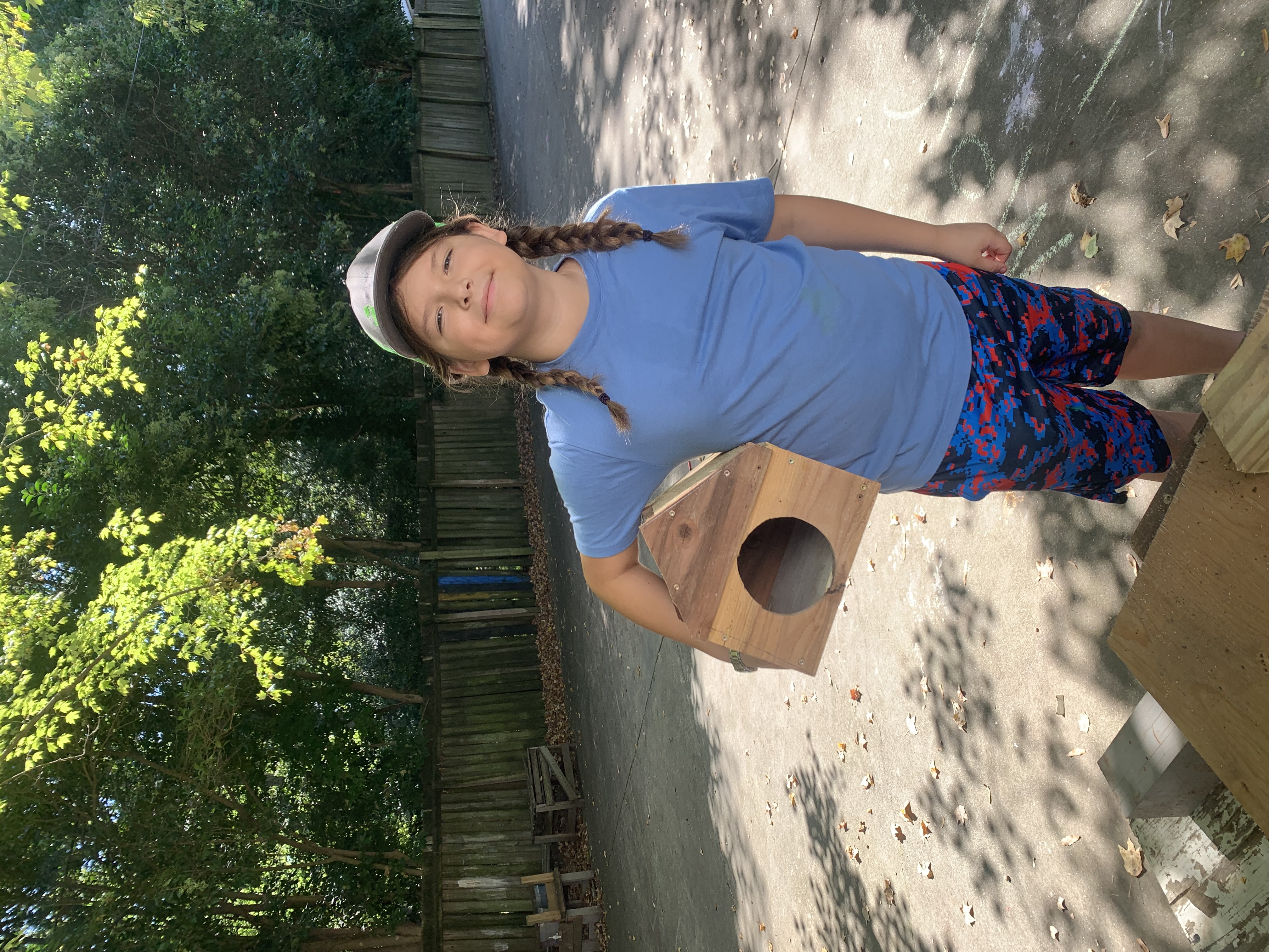 Kai with finished squirrel house